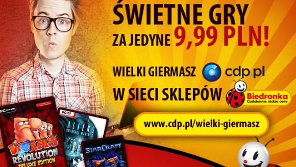 Wielki Giermasz CDP.pl w sklepach Biedronka BIZNES, Kultura - Największy Giermasz w historii CDP.pl (dawniej CD Projekt) odbędzie się w sieci sklepów Biedronka i rozpocznie 10 lutego. „Giermasz” to regularnie organizowana przez Spółkę z Grupy CD PROJEKT, akcja w ramach której oferowany jest szeroki wybór gier w bardzo atrakcyjnych cenach.