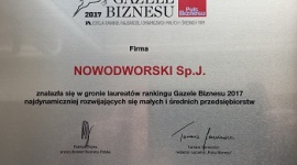 Nowodworski Sp. j. z tytułem Gazeli Biznesu 2017